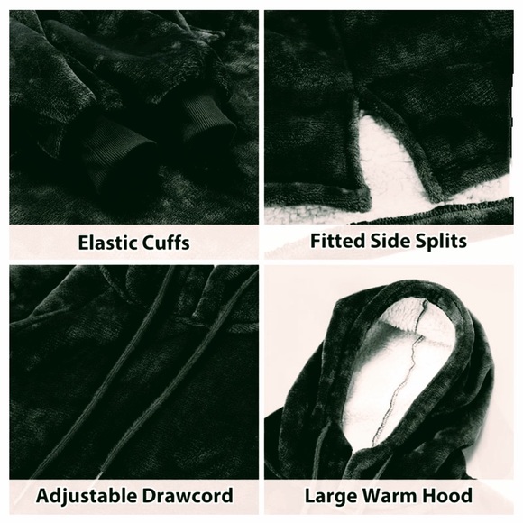 Catalonia- Oversized Flannel Blanket Hoodie Sweatshirt,Fleece Blanket Pullover. - Picture 10 of 13